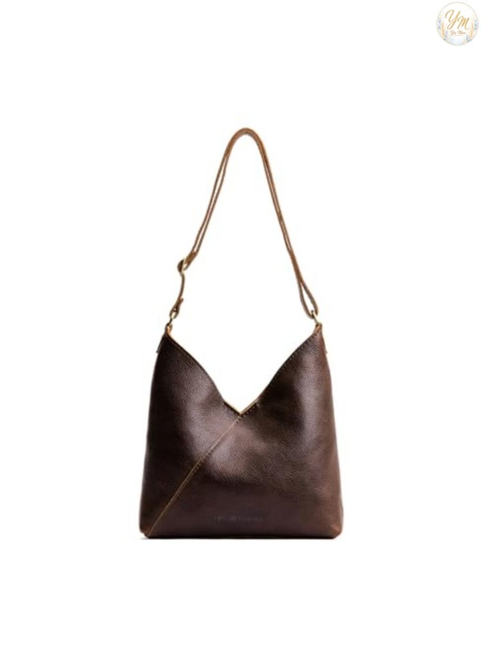 Handmade Full-Grain Leather Slouchy Shoulder Bag with Adjustable Crossbody